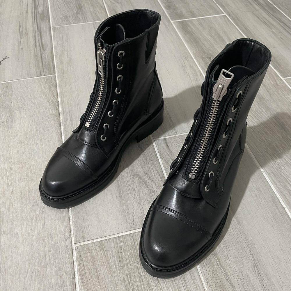 All Saints Ariel Zip Combat Booties